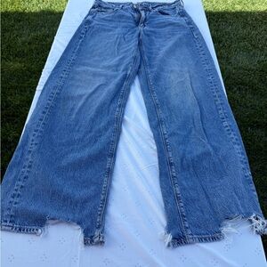 American Eagle Outfitters Distressed Blue Flare Jeans